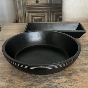 Emeril Black Wooden Serving Bowl